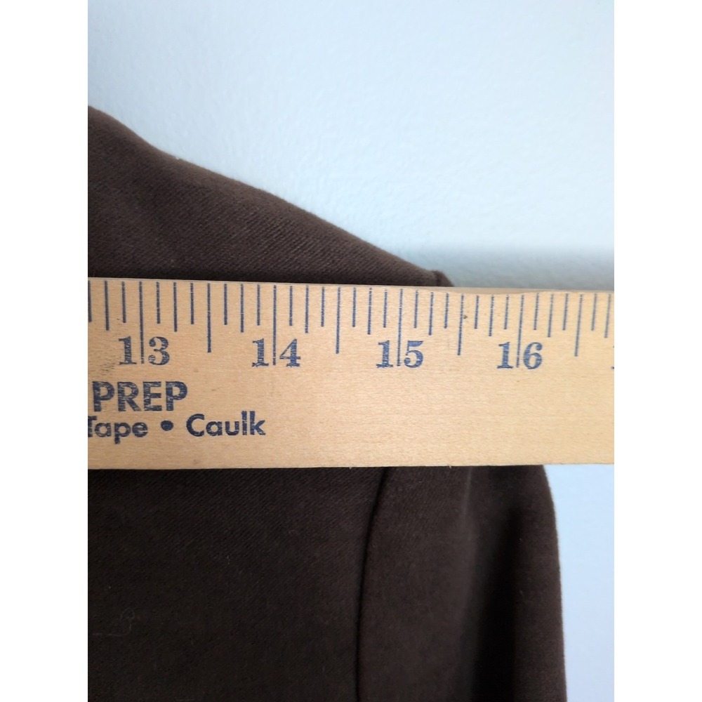 Hk_Hhh Women's Brown Cotton Blazer Jacket Size Small Polka Dot Lining Casual Pre - Picture 12 of 13